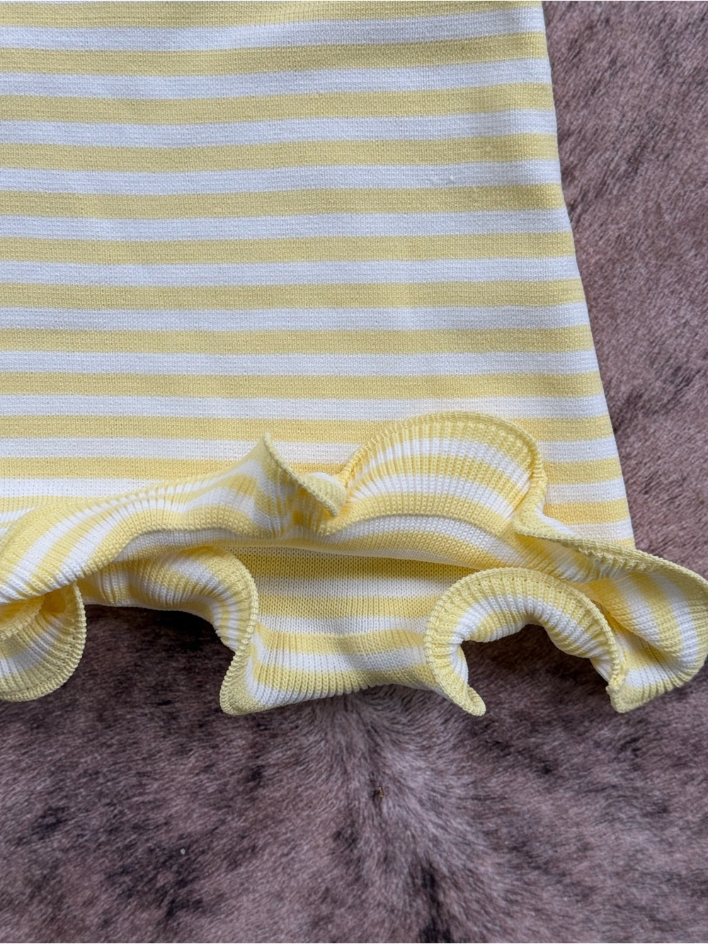 Same RUFFLE HEM STRAPLESS
MINI DRESS
Butter Yellow Stripe - Picture 4 of 6